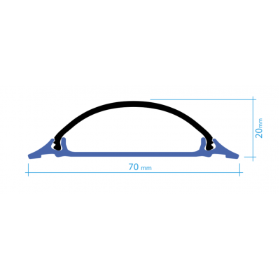 Canaleta PVC suelo  70*20mm en barra de 2m